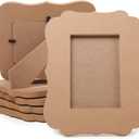 Juvale Wooden Frames for Crafts - 6-Pack, 7.5 x 9 x 6.4 in, Beige MDF Victorian Easel Back - Unfinished Wood Picture Frames to Paint for DIY Paint Photo Display & Desk Decor