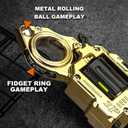 Metal Fidget Toys Adults Gun: Decompression EDC Fidget Spinner, Cool Stress Relief Spinner Ring for Finger, Best Steel Mini Toy Gift for Men (Black)