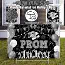 Kigeli Graduation Party Decorations 2026 Prom Yard Sign Prom Lawn Sign with Stakes for College High School Graduation Party Outdoor Photo Backdrop Decor(Silver)