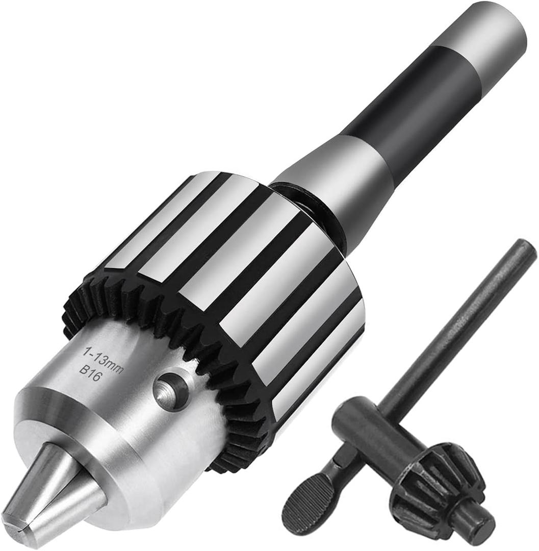 Earl Diamond Super Heavy Duty Drill Chuck 1/2" Capacity with R8 Shank Precision Integrated & K32 Key (R8-B16)