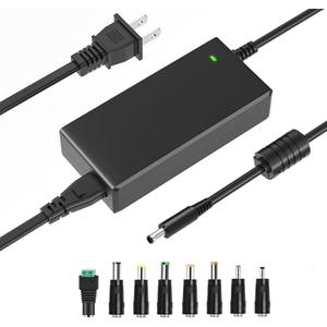 TKDY 12V 5A Monitor Power Supply Cord, 12 Volts 5A 4A 3A AC DC Adapter, Compatible with 12Vdc LCD Monitor, DC12V CCTV Security Cameras, 12Volts LED Strip Light