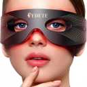 Pedete Red Light Therapy for Eyes, 3 Modes Under-Eye Red Light Eye Mask, Eye Massager for Fine Lines Eye Bags and Dark Circles for Men Women (Black)