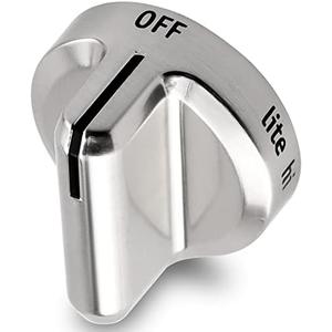 Funmit 5304502763 Range Control Knob Replacement for Frigidaire Stove Replaces PS11724147 AP5984069 EAP11724147 4279473, D Shaped Shaft with Metal Insert, Silver Plastic