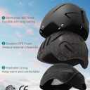 Ski Helmet for Women Men, Safety Certified Snowboard Helmet with Shockproof ABS Hard Shell for Adults & Youth, Large, Black