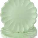 NatNarr 30 Pcs Sage Green Paper Plates 9.5 In Green Plates Disposable Heavy Duty Scalloped Party Plate with Shell Edge for Wedding Birthday Bridal Shower Baby Shower