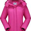 CAMEL CROWN Women's Ski Jacket Winter Snow Coat Warm Fleece Mountain Waterproof Female Jacket Snowboarding jackets (Medium, Pink)