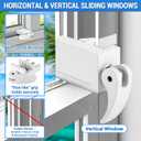 5 Pack Window Locks with 10 Protective Washers, Compatible with Horizontal and Vertical Window, Fit 1/16 inch(0.16cm) up to 1-3/16 Inch Short Version Wide Rail Easy Installation Enhanced Safety