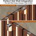 LED Recessed Lighting Kit for Wall Panels - GloryAir 6pcs Adhesive Wall Strip Lights for Interior Wall Decor, 3000K Touchable Switch Lamp for Wood Slat, Wall Accent Acoustic Panels, Kitchen Home stair