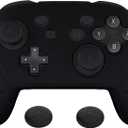 PlayVital Samurai Edition Ergonomic Silicone Skin Protective Case for Nintendo Switch Pro Controller, Soft Anti-Slip Controller Grip Protector for Nintendo Switch Pro with Thumb Grip Caps - Black