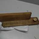 Coat Rack Wall Mount with Shelf, Solid Wood, 5 Brass Hooks, Brown