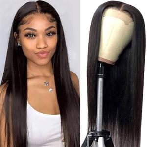 NewYou 24 Inch Straight Lace Front Wigs Human Hair Pre Plucked for Black Women 4x4 Lace Closure Wigs Human Hair 200 Density Glueless Wigs Human Hair