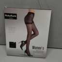 2 Pack Sheer Tights for Women, Control Top Pantyhose, 15 Denier, run resistant black sheer tights reinforced toe (Large)