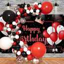 2 x Black and Red Balloons Arch Kit Christmas Gifts Black Red White Latex Matte Balloon Decorations for Birthday Graduation Casino Theme Race Car Party Bachelorette Wedding Anniversary