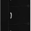 Hodedah 5-Shelf, 5-Door Bookcase in Black