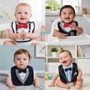 Baby Toddler Infant Boys Girls Drool Drooling Bibs Bowtie Tuxedo Bow Neck Tie Burp Cloths Unisex Pack