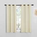 NICETOWN Room Darkening Curtain Panels for Cafe, Thermal Insulated Grommet Top Room Darkening Draperies/Drapes for Window (Beige, 2 Panels, W34 x L45)