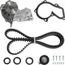 Engine Timing Belt Kit with Water Pump For Ford Escape 2013-2015, For Fusion 2013-2014, For Transit Connect 2014-2015, For Fiesta 2014-2019 - DOHC L4 1.6L