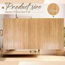 Juexica 3 Pcs Natural Bamboo Wall Panel for Interior Wall 48''x96'' Bamboo Covering Renewable Pole Wainscoting Room Divider Wrap Decor for Bedroom Living Room Kitchen Island Office (Carbonized)