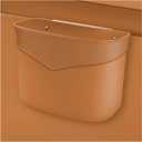 Car Trash Can, Mini Auto Garbage Bin Multipurpose Storage Container with Slot Clip, Waterproof Leather Small Dustbin Interior Accessories for Vehicle Door Front Back Seat (Beige)