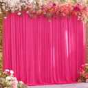 8x10FT Hot Pink Backdrop Curtains for Wedding Parties, Wrinkle Free Polyester Fuchsia Photography Backdrop Drapes for Baby Shower Birthday Parties Valentines Decorations 4x10ft,2 Panels