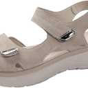 Women's Summer Walking Sandals Casual Peep Toe Air Cushion Support Orthotic Ortho Platform Ankle Strap Wedge Sandal Comfortable Flat Non-Slip Shoes, Size 43
