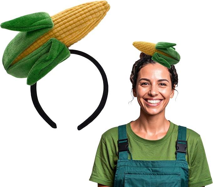 Nicky Bigs Novelties Mini Food Hat Headband Crazy Funny Silly Party Hats Vendor Costume Attire Accessory Headband for Adults (Corn Cob)