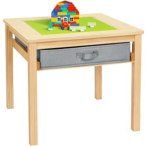 Wooden Kids Building Block Table with Storage, Toddler Activity Table for Nursery, Classroom