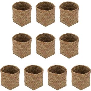 Mini Straw Basket Party Favor Container Small Woven Box Candy Holder for Wedding Home D Cor and Storage