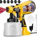 Paint Sprayer Indoor Outdoor, 1000W Electric Handheld HVLP Spray Paint Gun with 3 Patterns 6 Nozzles, Easy to Clean & Use, Stain Sprayer for House Painting, Furniture, Cabinets, Walls, Doors, Fences
