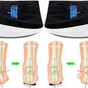 Unribeau 3 Layers Adjustable Supination & Pronation Correction Heel Insoles,Self-Adhesive Medial & Lateral Heel Wedge Inserts for Foot Alignment, Knee Pain, Bow Legs (Black, L: W: 7.5-12 / M: 7-11)