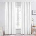Deconovo Curtains  Room Darkening, Noise-Reducing, Thermal Insulated  Energy-Efficient Window Treatment for Bedroom, Living Room & Home Office  2 Panels, Pure White, 52W x 108L Inch