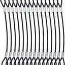 15 pcs 7.9 inch (20cm) 3mm Thickness Galvanized Steel Wire Cable with Loops Vinyl Cover Coated Short Rope Lanyard Lock Safety Tether Chains, Black