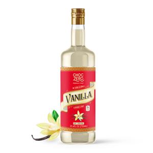 ChocZero Sugar Free Vanilla Syrup for Coffee - Keto Flavoring Syrups - Low Calorie Simple Syrup for Flavored Drinks  25.4 Fluid Ounces