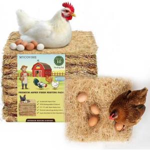 Chicken Nesting Pads 13 x 13 inch (10 Packs) for Hens, Chicken Coop Nest Liners with Premium Cushioning