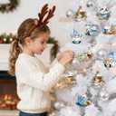 2 x Blue Christmas Decorations Winter Gnomes Wooden Hanging Ornaments 24PCS Vintage Dessert Hot Chocolate Mug & Sweet Treat Crafts with Ropes for Xmas Tree, Winter, Home, Party