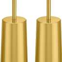 Toilet Brush and Holder, 2 Pack Toilet Brush Stainless Steel, Toilet Bowl Brush for Bathroom Toilet-Ergonomic, Elegant,Durable (Gold)