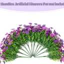 Artificial Fake Mums Flowers for Outdoor Spring Decor, 12 Bundles Faux Flowers Plants Silk Daisy for Planter Pot Colorful UV Resistant Look Real for Front Door Porch Patio Outside Yard(Light Purple)