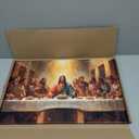 SIXWOOD The Last Supper Da Vinci Inspired Jesus and Apostles Canvas Wall Art Painting, Faith Christian Picture Wall Decor for Living Room Dining Room, 24x16in Framed Ready to Hang Vintage Art Print