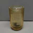 Battery Operated Lamp, Cordless Table Lamp with Timer, Desk Bedside Lamps with LED Warm Light, Glass Small Table Lamp for Bedroom, Bathroom, Living Room, Home Decor - Amber