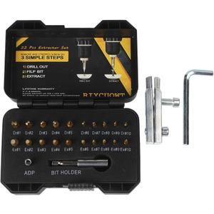 23PCS Bolt And Screw Extractor Set With Drill Bits, Extension Holder And Adapter, Alloy Steel Broken Fastener Removal Kit For Workshop