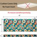 Magpie Fabrics Patio Bench Cushion Cover 42x18x3 Inch, NO Insert! Water Resistant Outdoor Loveseat Replacement Cover with Zipper (Floral Green)