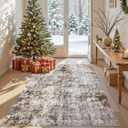 Living Room Area Rugs - 5x7 Abstract Large Soft Indoor Washable Rug Neutral Modern Low Pile Carpet for Bedroom Dining Room Farmhouse Home Office - Dark Brown