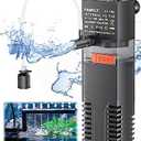 Pawfly Internal Aquarium Filter, Submersible Power Filter with 55 GPH Water Pump for 3 to 10 Gallon Fish Tanks Filtration Circulation and Oxygenation