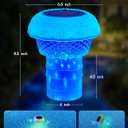 Brightown Floating Pool Lights Solar Powered 2 Pack, RGBWW Solar Pool Lights Chlorine Tablet Floater with 20+ Light Effects, Remote Control, IP68 Waterproof Pools Light for Pools, Hot Tubs, Party