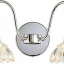 Chrome 2-Light Wall Sconces Bathroom Vanity Light Light Fixtures Modern Vanity Lighting Fixtures Wall Light for Bedroom Living Room Bathroom