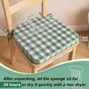Geetery D-Shaped Checkered Chair Cushion for Dining 17"x16"x2" Thick Buffalo Plaid Non-Slip Chair Pad with Ties and Removable Cover for Home Outdoor Patio Room Indoor Seat Cushion (Sage Green)