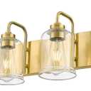 zeyu 4-Light Brushed Gold Vanity Light, Modern Wall Sconces for Mirror Kitchen Bedroom, Bathroom Wall Lights with Clear Glass Shade, ZSL72B-4W BG
