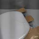 Mayfair Padded Toilet Seat with Chrome Hinges, Soft Vinyl over Wood Core Seat, Made in USA, Round, White (Elongated)