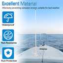 VHF Marine Radio Antenna Boat Fiberglass Antenna Waterproof 156-163MHz 43.5in with 22.9ft/7m RG58 Cable,PL259 Adapter,Adjustable Ratchet Fixed Mount Base Compatible for Cobra Uniden