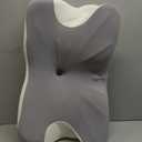 Cervical Neck Pillow for Neck Pain Relief, Ergonomic Contour Memory Foam Pillow with Breathable Pillowcase, Neck Support Pillow for Side, Back, Stomach Sleepers (Queen Size, Grey-white-2)